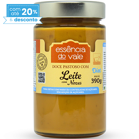 Doce Pastoso de Leite com Nozes Diet Sem Adição de Açúcar Essência do Vale 390g