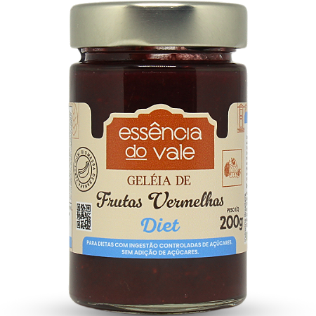 Geleia de Frutas Vermelhas Diet Sem Adição de Açúcar da Essência do Vale 200g