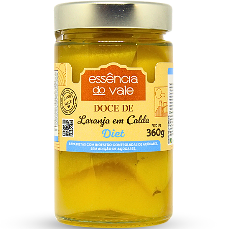 Doce de Laranja em Calda Diet Sem Adição de Açúcar da Essência do Vale 360g