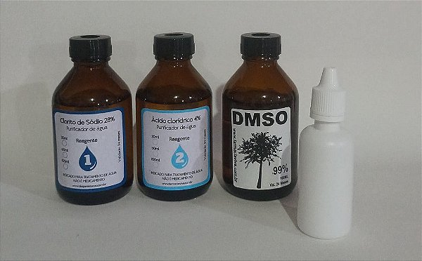 KIT SANITIZANTE 100 mL VIDRO. + DMSO 99% - 100 mL (VOL. TOTAL 300 mL)