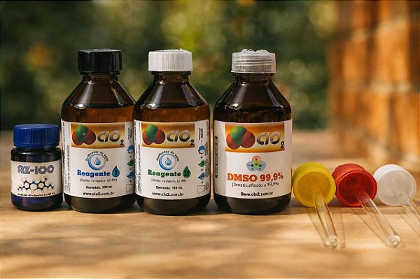 COMBO KIT SANITIZANTE VIDRO + DMSO 99% 100ML CADA FRASCO + AZ-100