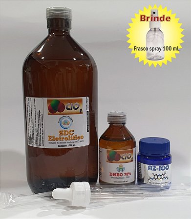 SANITIZANTE 3000 PPM ELETROLÍTICO 1000ML + DMSO 70% 100ML + AZ-100