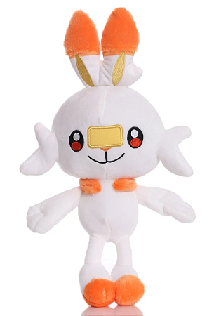 Boneco Pelúcia Scorbunny - Pokémon - 30cm