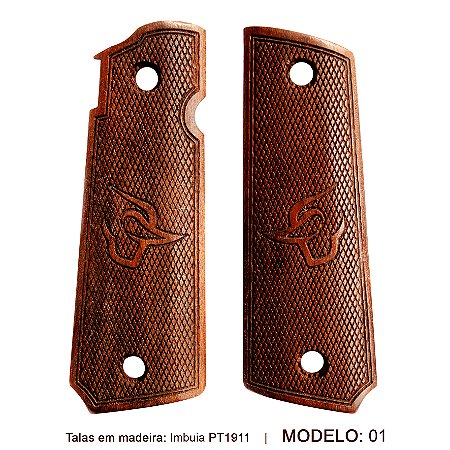 TALA EM MADEIRA PARA PISTOLA TAURUS 1911 CLASSICA E TATICA