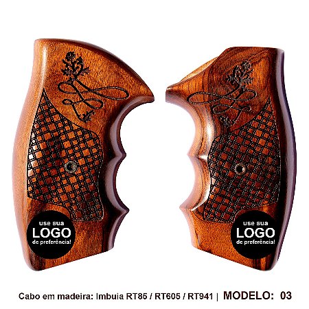 Cabo para Revolver Taurus em madeira Modelos 605, 85, 85s 856 E 941