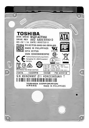 Hd interno 500GB 2,5" Toshiba MQ01ABD Series MQ01ABD050V