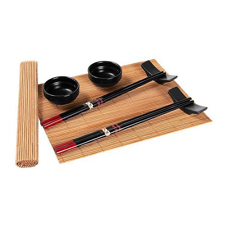 Conjunto 8 Peças para sushi de Bambu e Cerâmica Yokohama Lyor
