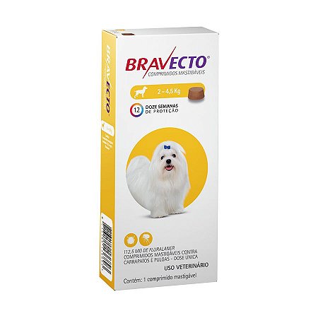 Antipulgas e Carrapatos Bravecto MSD para Cães até 4,5 kg