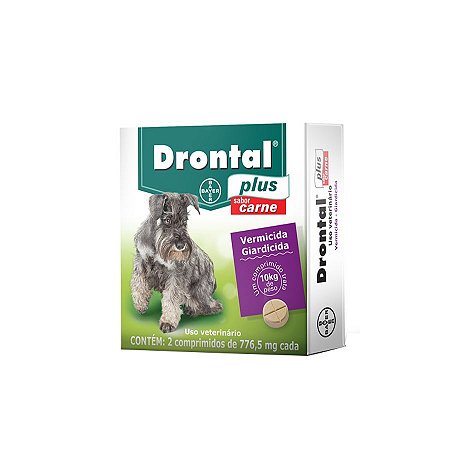 Drontal Plus Carne Cães Até 10kg 2 comprimidos