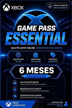 Xbox Game Pass Essential 6 Meses - Gift Card | Playgamescard