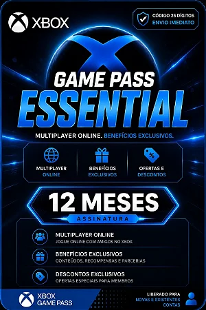 Xbox Game Pass Essential 12 Meses - Gift Card | Playgamescard