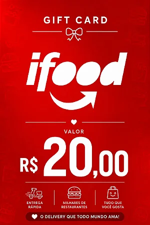Gift Card iFood R$ 20,00 - Envio Digital Imediato