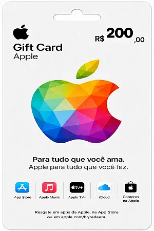 Apple Gift Card R$ 200,00 - Cartão Presente Digital