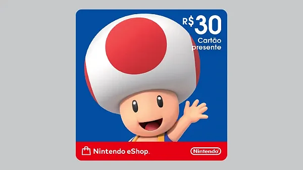 Cartão Presente Nintendo eShop R$ 30,00 - Envio Imediato Playgamescard