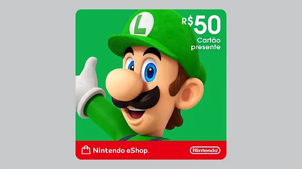 Cartão Presente Nintendo eShop R$ 50,00 - Envio Imediato Playgamescard