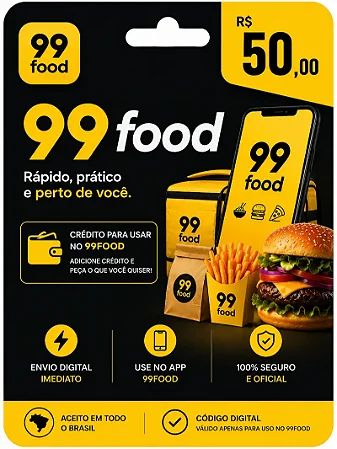 Gift Card 99Food R$ 50,00 - Vale Presente Digital