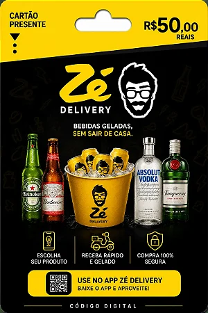 Gift Card Zé Delivery R$ 50,00 - Vale Presente Digital