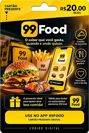 Gift Card 99Food R$ 20,00 - Vale Presente Digital