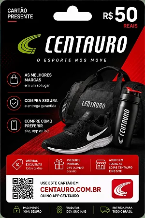 Gift Card Centauro R$ 50,00 - Cartão Presente Digital