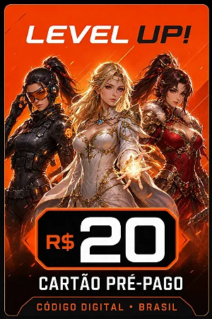 Cartão Pré-Pago Level Up R$ 20 - Código Digital Brasil