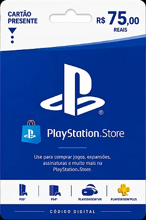 Gift Card PlayStation Store R$ 75 - Cartão Presente Brasil