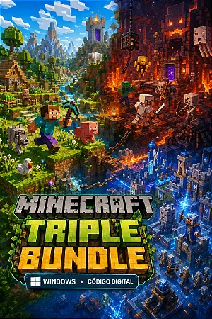 Minecraft Triple Bundle para Windows + 1020 Minecoins - Código Digital