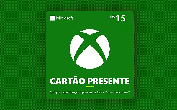 Gift Card Xbox R$ 15,00 - Código Digital - Envio Imediato