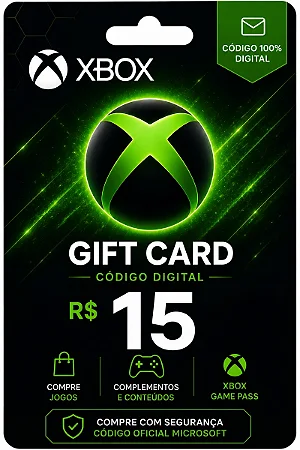 Gift Card Xbox R$ 15,00 - Código Digital - Envio Imediato