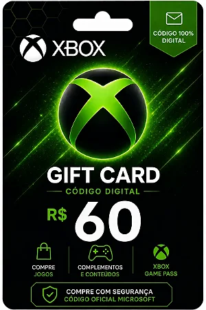 Gift Card Xbox R$ 60,00 - Código Digital Original - Envio Rápido