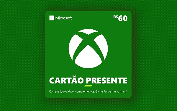 Gift Card Xbox R$ 60,00 - Código Digital Original - Envio Rápido