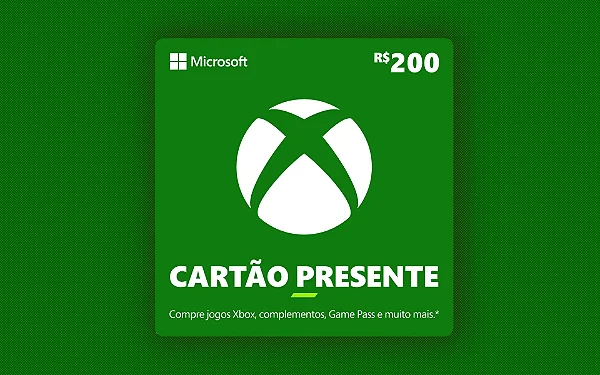 Gift Card Xbox R$ 200,00 - Código Digital Original - Envio Imediato