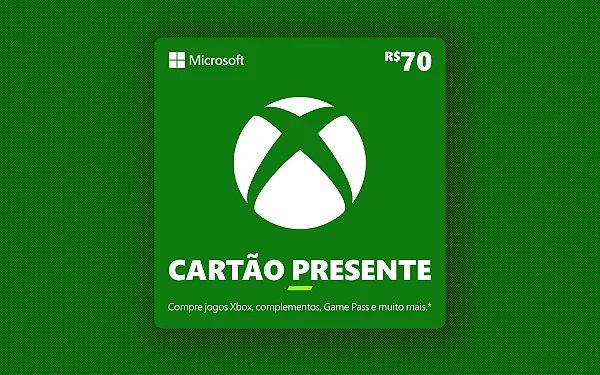 Gift Card Xbox R$ 70,00 - Código Digital - Envio Imediata
