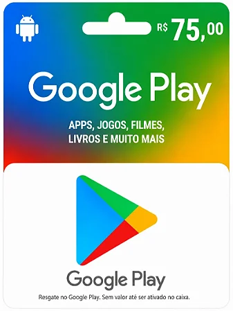 Gift Card Google Play R$ 75 - Código Digital