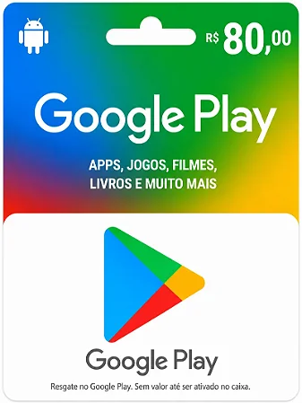 Gift Card Google Play R$ 80 - Código Digital