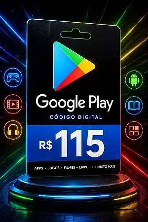 Gift Card Google Play R$ 115 - Cartão Presente Digital