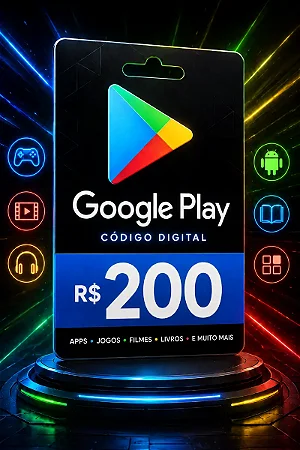 Gift Card Google Play R$ 200 - Cartão Presente Digital