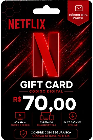 Gift Card Netflix R$ 70 Código Digital - Envio Imediato