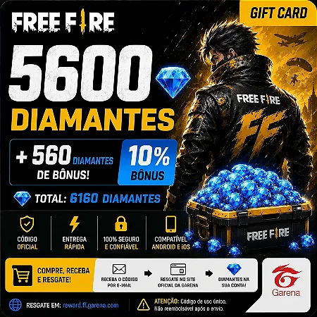 Recarga Free Fire 5600 Diamantes Código Digital - Envio Imediato