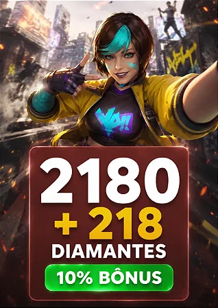 Free Fire – 2180 Diamantes +10% de Bônus