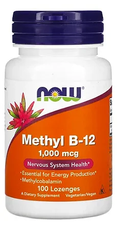 VITAMINA B12 1MG METILCOBALAMINA 100 PASTILHAS - NOW FOODS