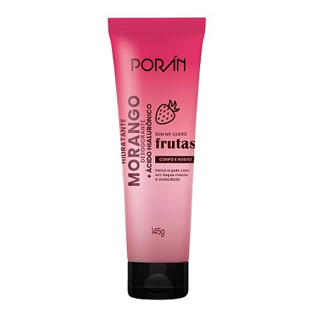 Hidratante Morango + Ácido Hialurônico Corpo e Rosto 145ml - Porán