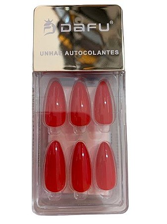Unha Stilleto Autocolante Vermelha - DAFU
