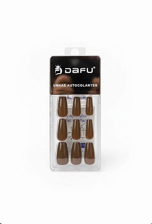 Unha Autocolante Marrom - Dafu