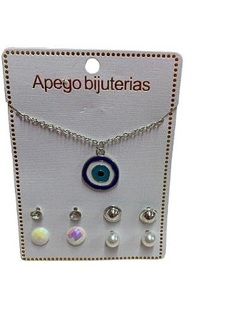 kit Brincos + Colar Grego Prata  28 - NÃO HÁ TROCA