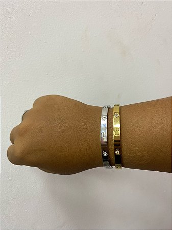 Bracelete Inspiração Cartier Dourado 25 - NÃO HÁ TROCA