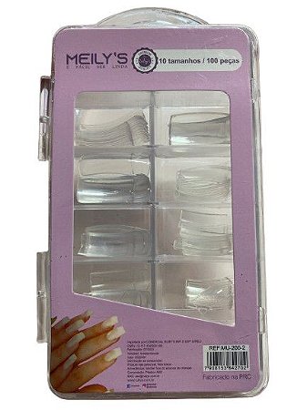 Unha Postiça Transparente MU-200-2 100pcs - MEILY´S