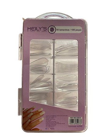 Unha Postiça Transparente MU-200-5 100pcs - MEILY´S