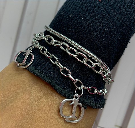 Kit 3 Pulseiras Prata - NÃO HÁ TROCA