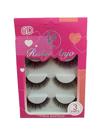 Cartela 3 Pares de Cílios Postiços - Ruby Anjo