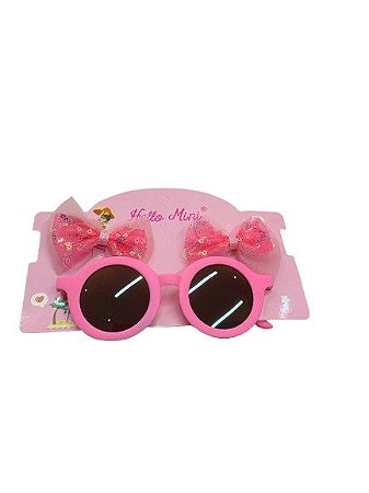 Òculos de Sol Infantil com Laçinho Pink - Hello Mini